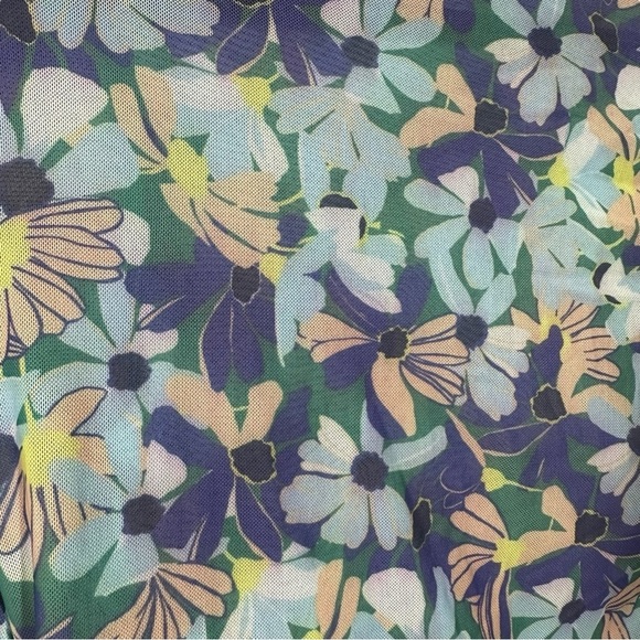 Maeve Anthropologie Sheer Mesh Floral Long Sleeve Mock Turtleneck Size Small - Picture 5 of 10